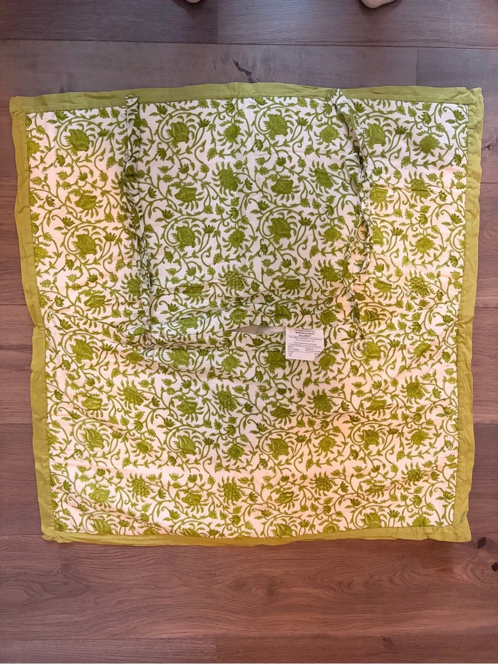 Two Pottery Barn Green and White Pillow Sham  Botanical Print
